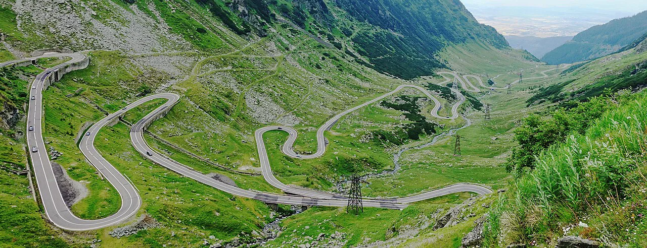 Hairpin bends of the Transfăgărășan road (DN7C).
