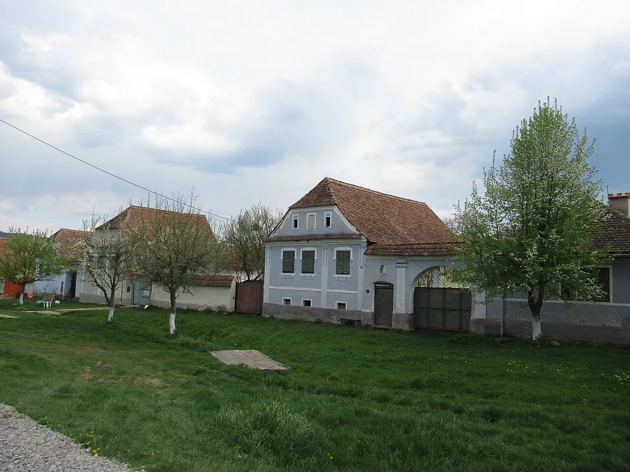 Village green and Saxon houses in Viscri, Brașov County.