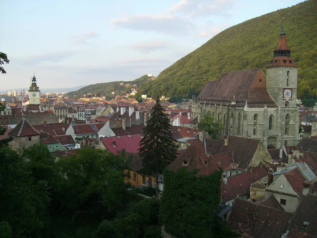 The Black Church above Brașov's rooftops.