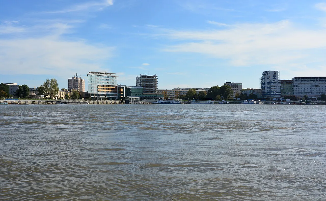 Tulcea waterfront seen from the Danube.