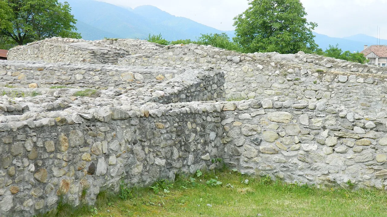 Excavated stone walls at Ulpia Traiana Sarmizegetusa.
