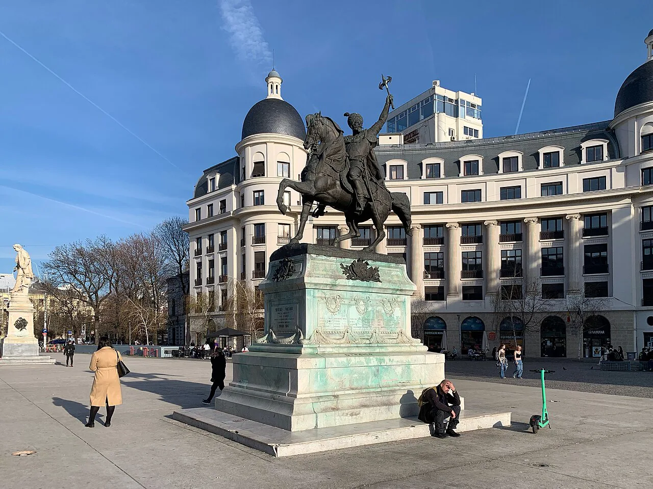 The statue of Michael the Brave in University Square, Bucharest.
