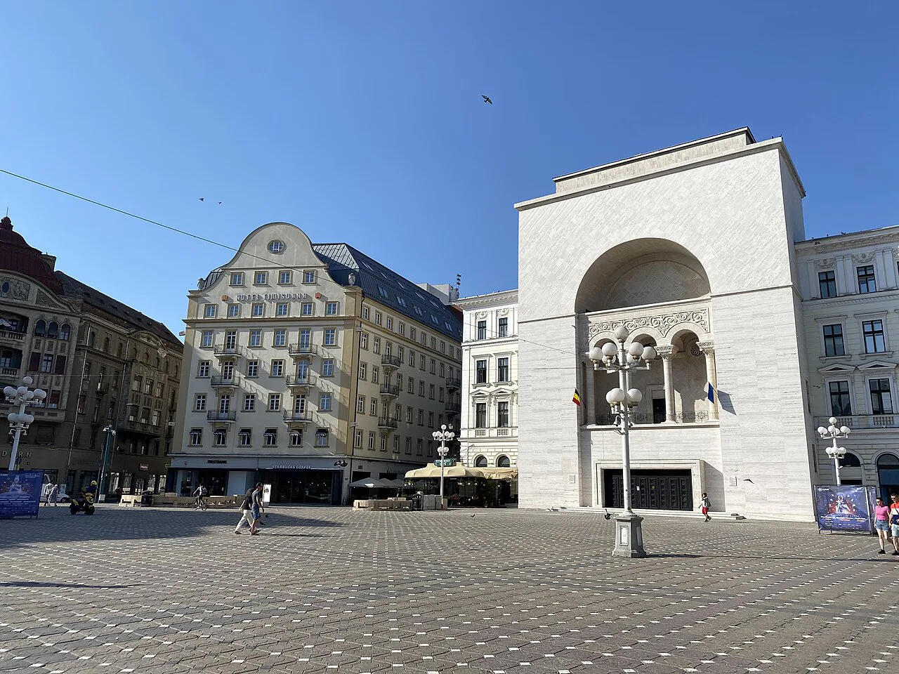 The National Theatre and Opera at the head of Piața Victoriei, Timișoara.